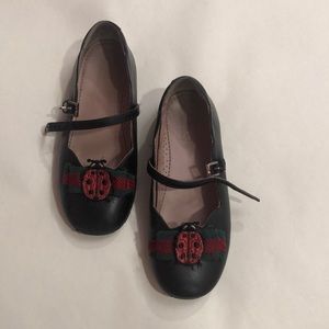 Gucci Ladybug Leather Shoes With Buckles